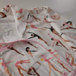 Load image into Gallery viewer, Flannel Button-Up Ballerina Pajama Top
