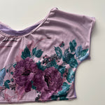 Load image into Gallery viewer, Purple Peony Vintage Crop Top
