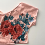 Load image into Gallery viewer, Pink Peony Vintage Crop Top
