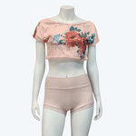 Load image into Gallery viewer, Pink Peony Vintage Crop Top
